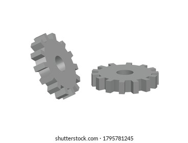 Vector mechanic isolated gear for vector design works