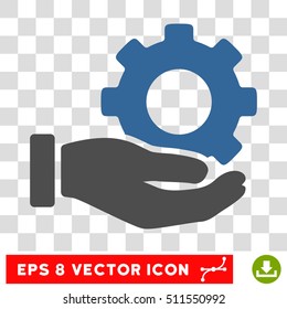 Vector Mechanic Service EPS vector pictograph. Illustration style is flat iconic bicolor cobalt and gray symbol on a transparent background.