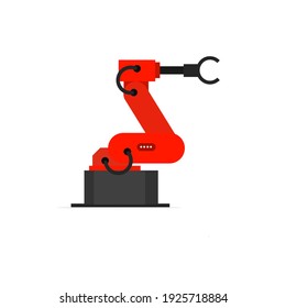 Vector of a mechanical arm. Production technology machines.