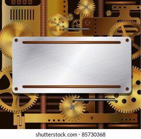 Vector mechanical background, steampunk style