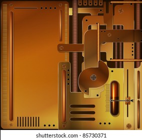 Vector mechanical background, steampunk style