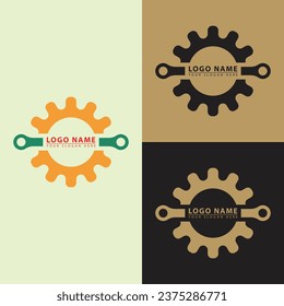 Vektorsymbol für mechanisches Getriebe. Abstrakter Vektorgrafik-Flach-Stil. ideal für Industrie, Wirtschaft, Maschinenbau, Elektrotechnik, Reparatur.