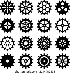 Vector mechanical Gear Silhouette isolated