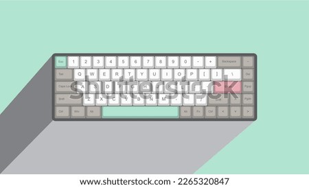 Vector Mechanical Keyboard Keycaps Retro vintage colour - Switch Icon Design Illustration. Line Logo Symbol for wallpaper and icon