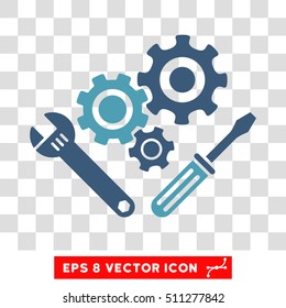 Vector Mechanics Tools EPS vector pictogram. Illustration style is flat iconic bicolor cyan and blue symbol on a transparent background.
