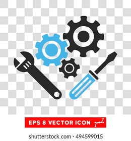 Vector Mechanics Tools EPS vector pictograph. Illustration style is flat iconic bicolor blue and gray symbol on a transparent background.