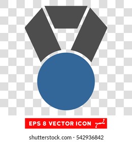 Vector Medal Award EPS vector pictograph. Illustration style is flat iconic bicolor cobalt and gray symbol on a transparent background.