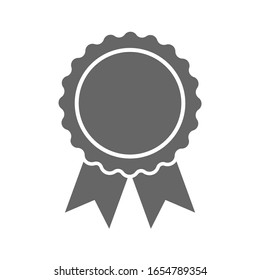 Vector medal flat icon isolated on white background. Certified medal icon in flat design. Vector illustration.
