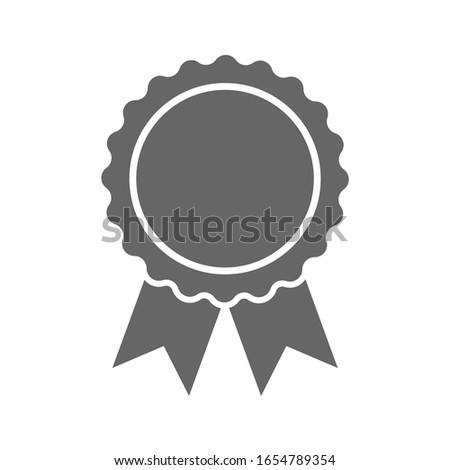 Vector medal flat icon isolated on white background. Certified medal icon in flat design. Vector illustration.