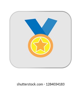 vector medal. Flat illustration of award medal isolated on white background. prize sign symbol. emblem icon