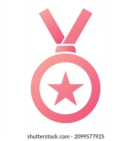 Vector Medal Glyph Gradient Icon Design
