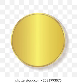 Vector medal gold 3d realistic isolated