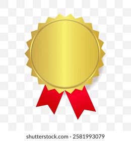 Vector medal gold 3d realistic isolated
