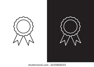 Icono de medalla de Vector. Símbolo certificado del emblema de la insignia