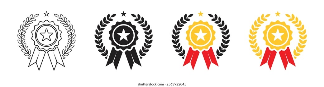 Vector Medal Icon Set. Winner Symbols. Medal Icon Symbols