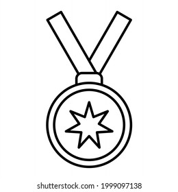 Vector Medal Outline Icon Design
