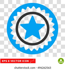 Vector Medal Seal EPS vector pictogram. Illustration style is flat iconic bicolor blue and gray symbol on a transparent background.
