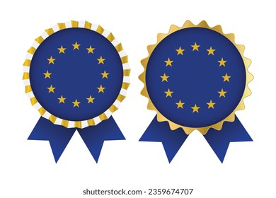 Vector Medal Set Designs of European Union Template