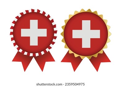 Vector Medal Set Designs of Switzerland Template