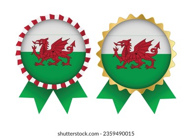 Vector Medal Set Designs of Wales Template