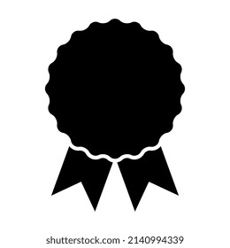Vector Medal Silhouette Icon on White Background