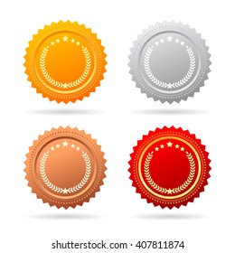 Vector medals set illustration isolated on white background
