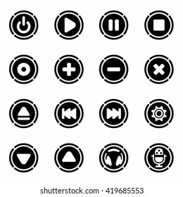Vector Media buttons icon set