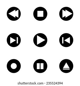 Vector media buttons icons set on white background