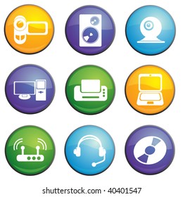 vector media icon set