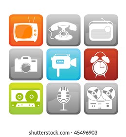 Vector media icons set