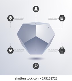 vector media infographics, 3d geometric structure