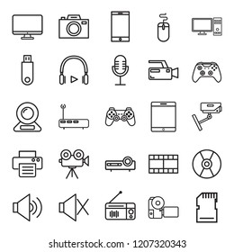 vector media and multimedia icons set