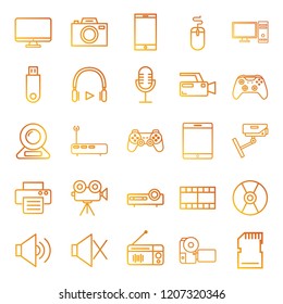vector media and multimedia icons set