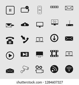 vector media and multimedia icons set 