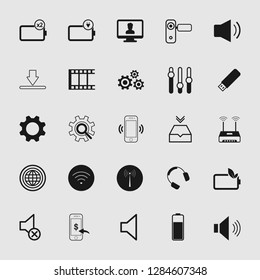 vector media and multimedia icons set 