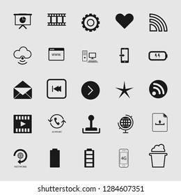 vector media and multimedia icons set 