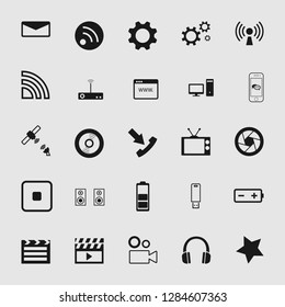 vector media and multimedia icons set 