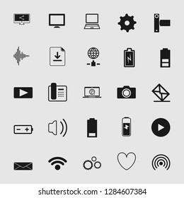 vector media and multimedia icons set 