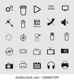 vector media and multimedia icons set 
