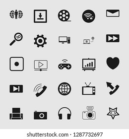 vector media and multimedia icons set 