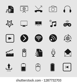 vector media and multimedia icons set 