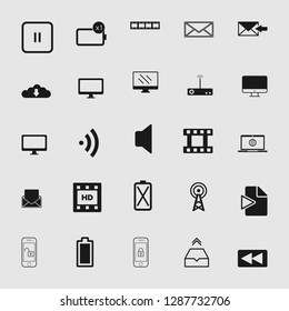 vector media and multimedia icons set 