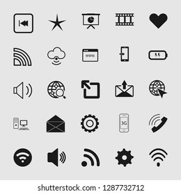 vector media and multimedia icons set 