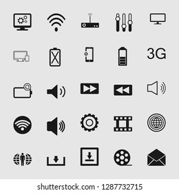 vector media and multimedia icons set 