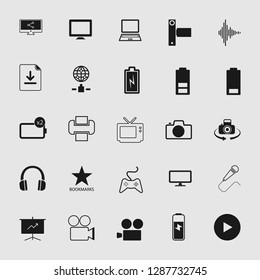 vector media and multimedia icons set 