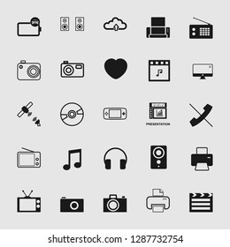 vector media and multimedia icons set 