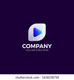 plantilla de diseño de logotipo de vídeo de reproducción de medios vectoriales