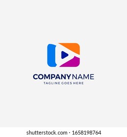 Vektorillustration Media Play Video Logo Design Vorlage