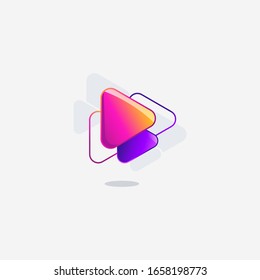 Vektorillustration Media Play Video Logo Design Vorlage