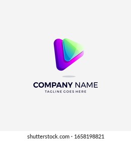 vector media play video logo design template